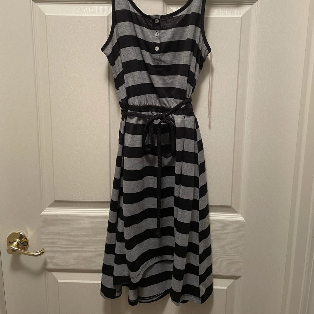 Grey and Black stripped women’s dress, Size M